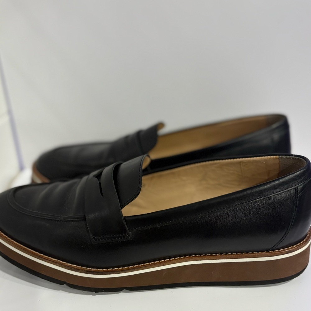 L.K. Bennett Shana Leather Flatform Loafers In Black Size 38 - Picture 7 of 10